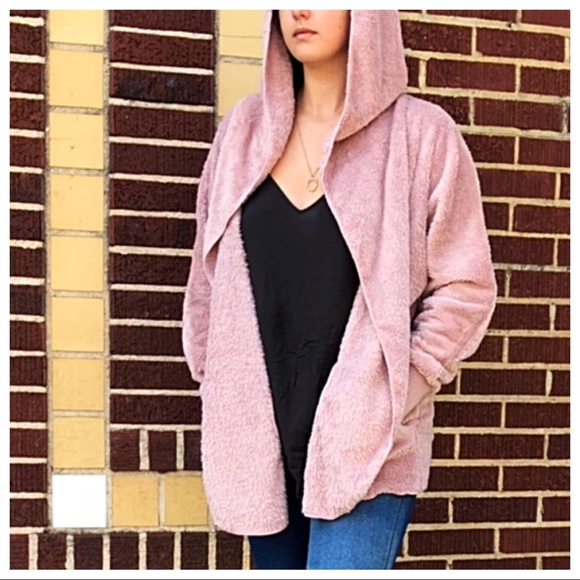 ✨LAST ONE✨Pink hooded Sherpa fleece hooded jacket - Picture 3 of 8